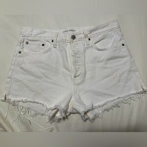 Denim Forum Aritzia White Denim Yoko High Rise Jean Short Size 28